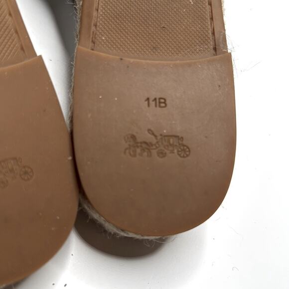 COACH Claudia Black Leather Slide Espadrille Open Toe Sandals S-361 Sz 11 - Picture 8 of 8